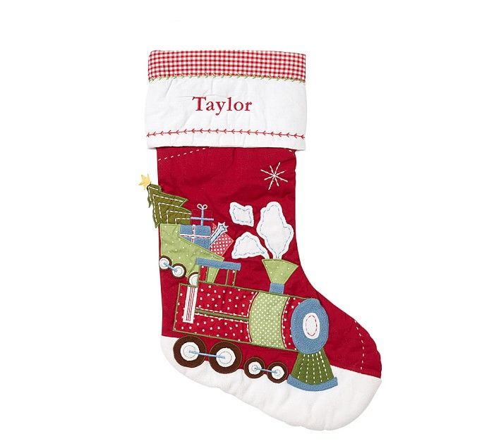 Train Quilted Christmas Stocking | Pottery Barn Kids