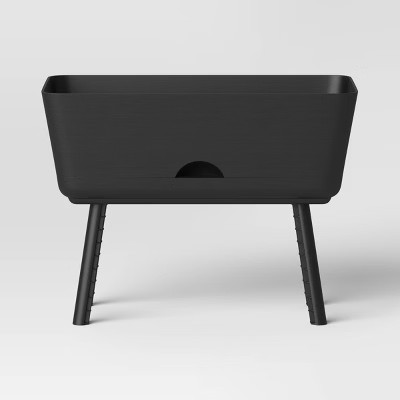 5pc Rectangular Indoor Outdoor Garden Bed 1 Planter with Stand Black 27"x15.5"x20" - Room Essenti... | Target
