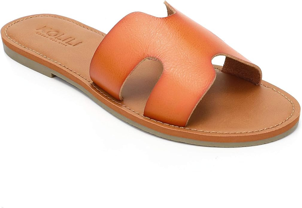 KOLILI Womens Flat Slide Sandals, Summer Fashion Sandals, Comfy Style | Warm-weather Favorite | Amazon (US)