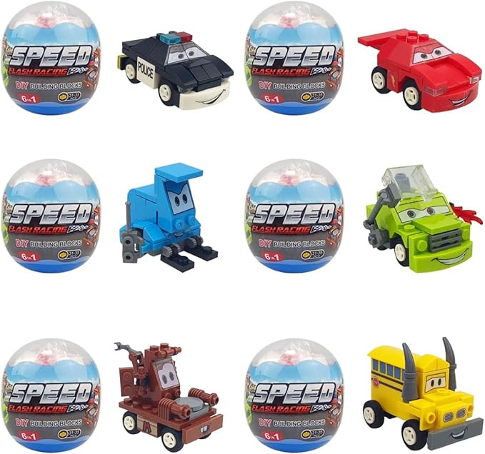 Anditoy 6 Pack Easter Eggs with Vehicle Building Block Toys Inside for Kids Boys Girls Teens East... | Amazon (US)