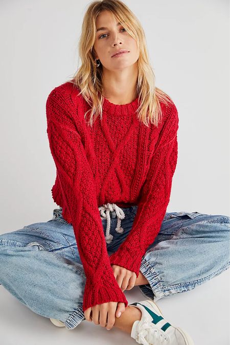 Christmas and valentines sweater. Love cable knit sweaters. Slightly cropped. Red, green, black, cream, white 

#LTKSeasonal #LTKGiftGuide #LTKHoliday