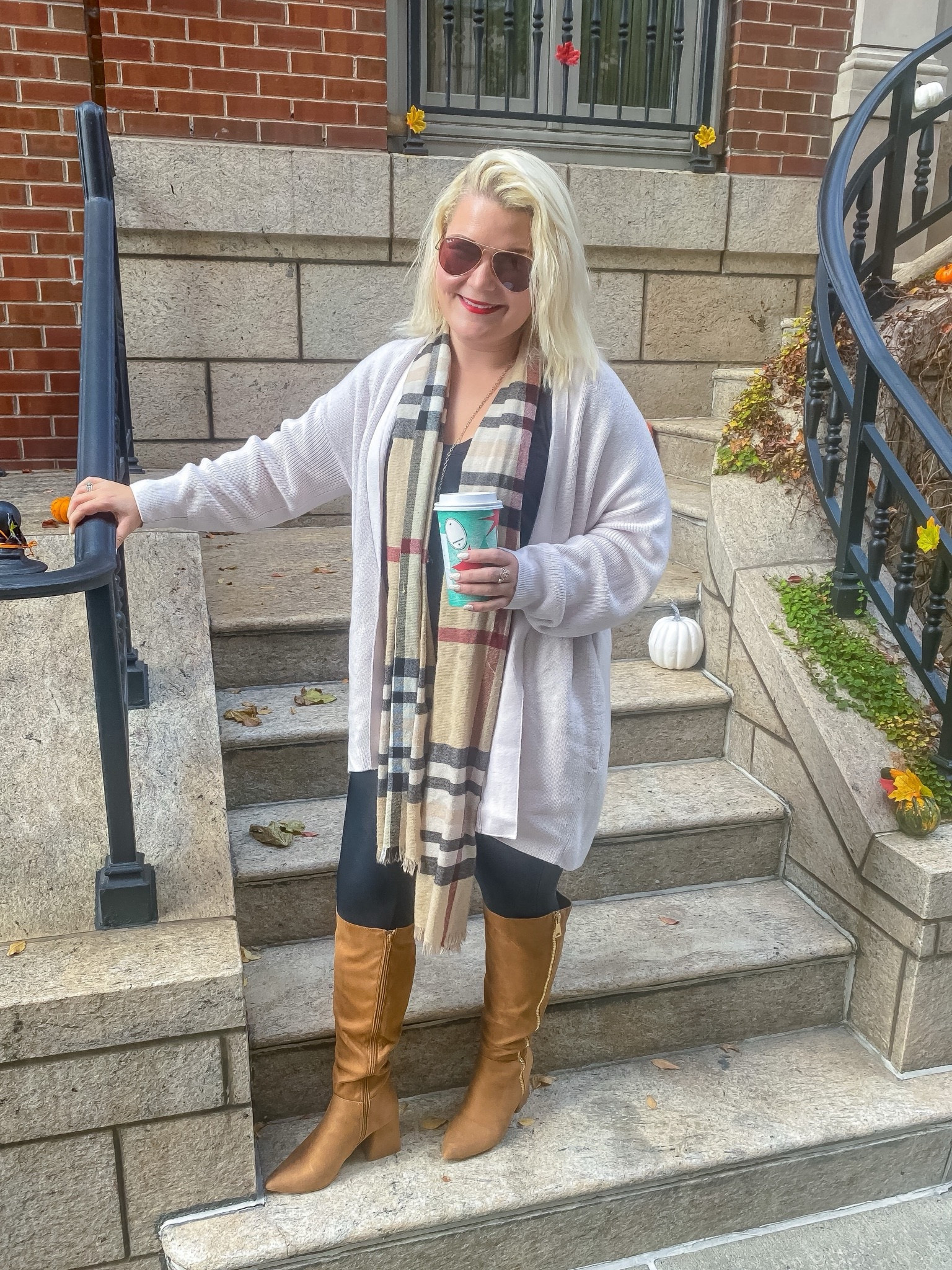 Friyay ootd is full of staple pieces, like my love tank from Lululemon, my Spanx leggings, a sweater and of course these boots from Journee that are great for those of us with genet