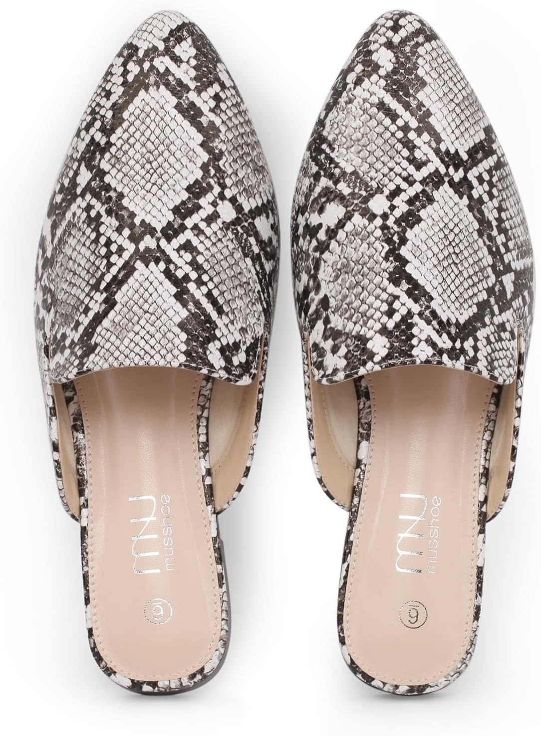 MUSSHOE Women’s Pointed Toe Mule Flats: Comfortable Lightweight Slip On Backless Loafers with Memory Foam for Office Work & Dressy Casual Wear | Amazon (US)