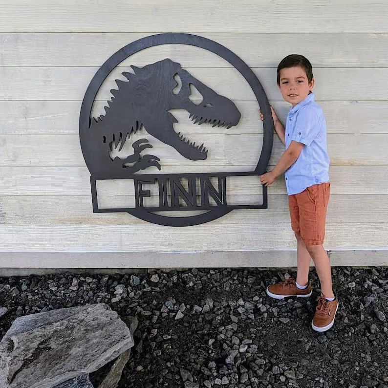 Personalized Dinosaur Name Sign Dinosaur Wall Art Custom Dinosaur Decor Dinosaur Room Decor for B... | Etsy (US)