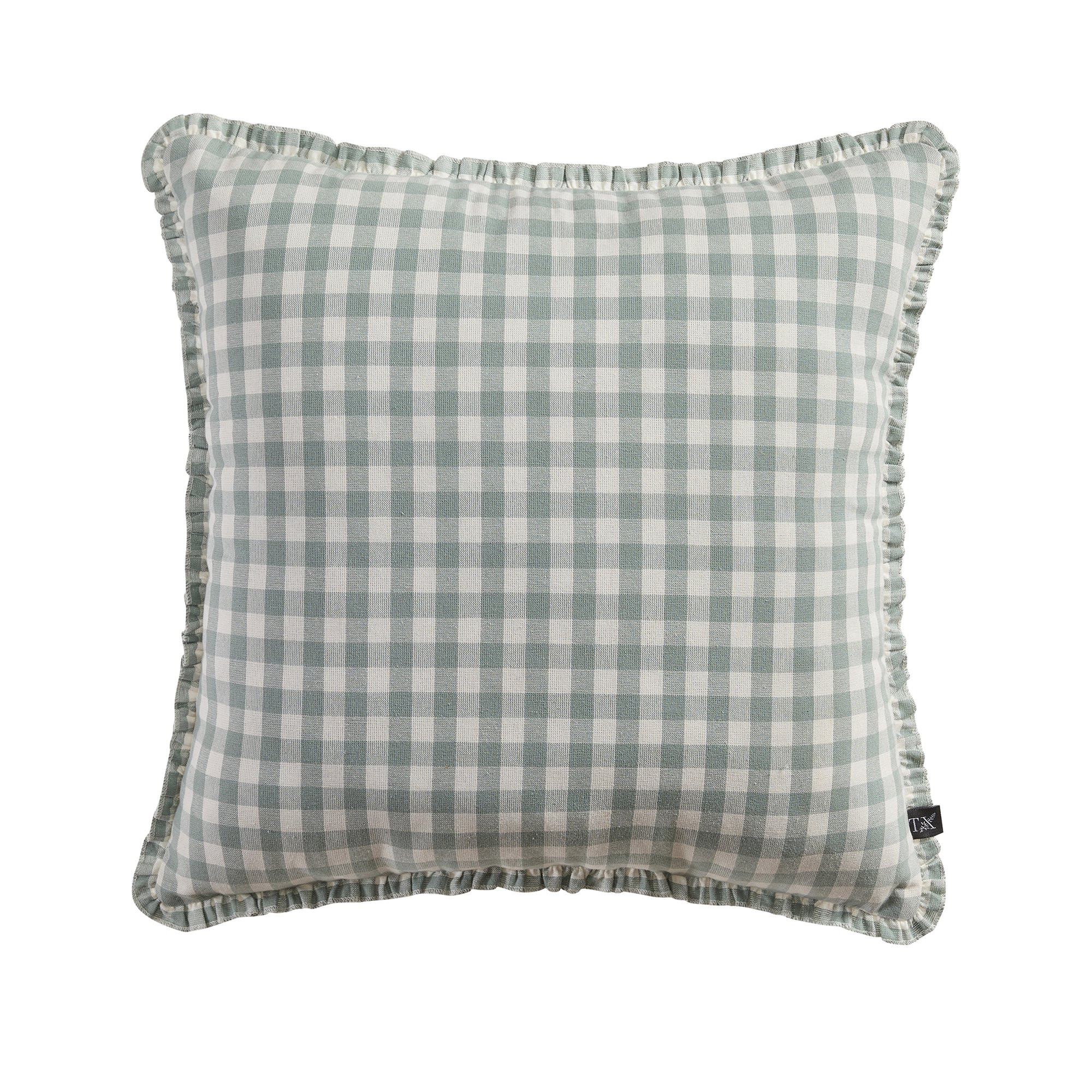 My Texas House 20" x 20" Dusty Green Gingham Plaid Reversible Decorative Pillow | Walmart (US)