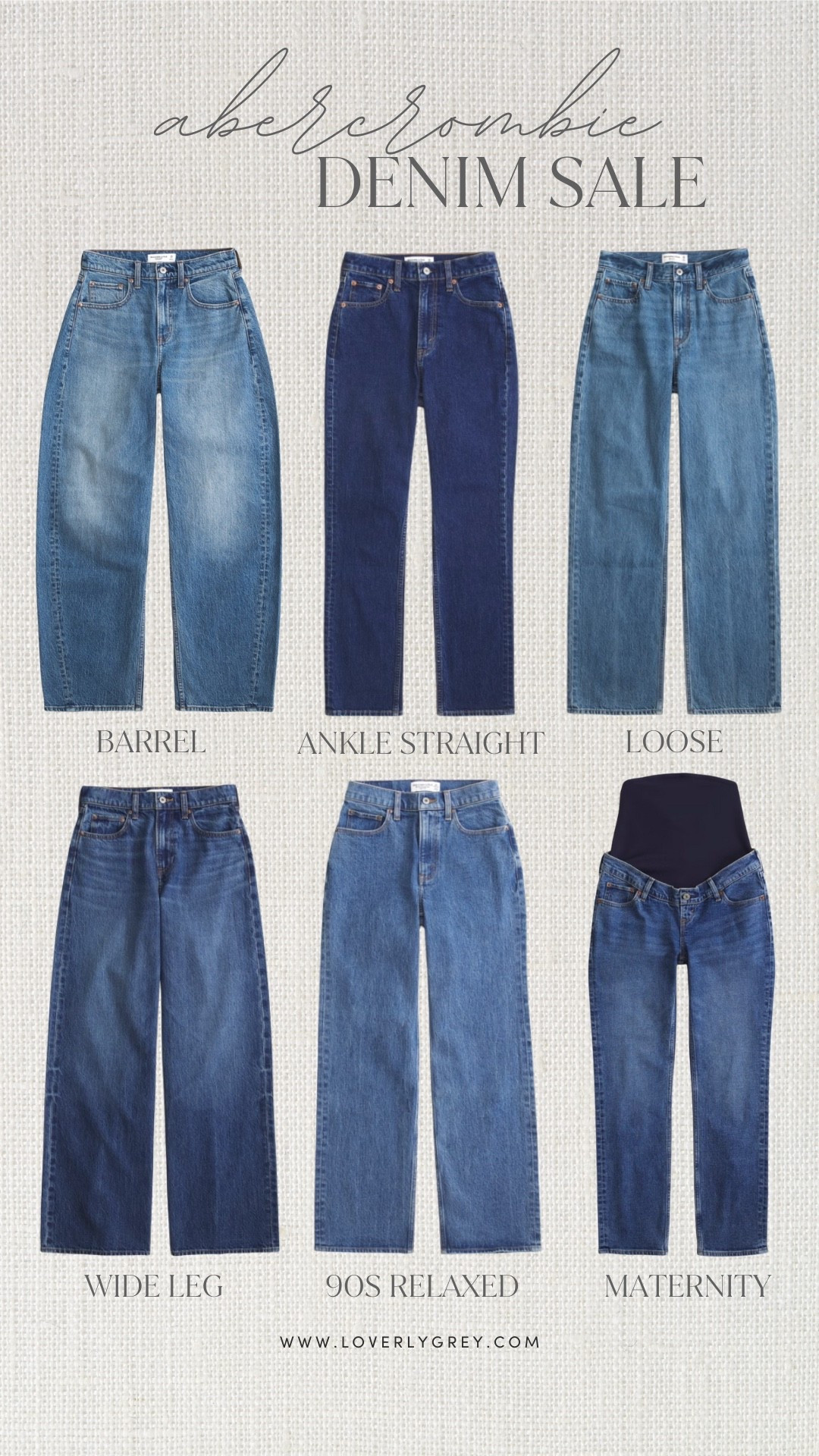 Abercrombie is having a major sale on their denim! My code AFLOVERLY stacks on top for an extra 15% off! @abercrombie #AbercrombiePartner @shop.ltk #liketkit

25-40% Off All Jeans: *Offer valid in stores and online 1/29/2026-2/2/2026 in US/CA. Excludes clearance. Online price reflects discount.
20% Off Almost Everything: *Offer valid in stores and online 1/29/2026-2/2/2026 in US/CA. Exclusions apply as indicated. Online price reflects discount.
Promo Code: *Use code AFLOVERLY to get an additional 15% off almost everything in stores and online at checkout from 1/29/26-2/2/26 in US/CA. Exclusions apply. See details online.


Loverly Grey, Abercrombie sale, denim sale, maternity jeans, wide leg jeans, wide leg jeans, straight jeans

#LTKSaleAlert