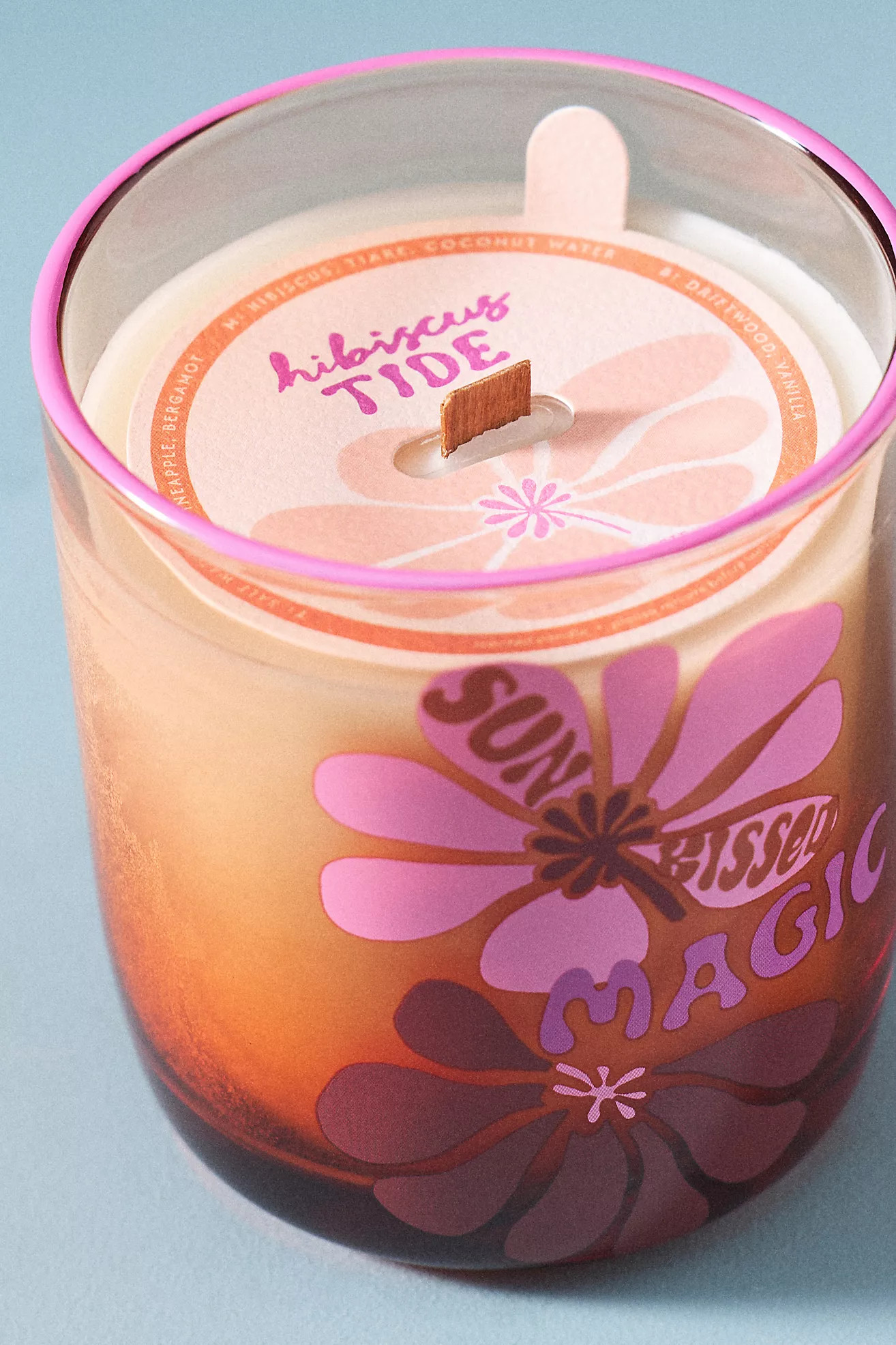 Sun-Kissed Magic Floral Hibiscus Tide Glass Candle | Anthropologie (US)