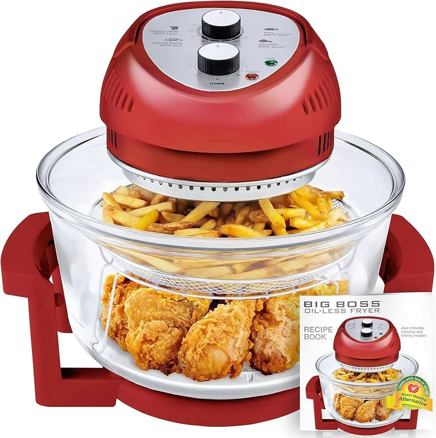 Big Boss 16Qt Large Air Fryer Oven – Large Halogen Oven Cooker with 50+ Air Fryers Recipe Book ... | Amazon (US)
