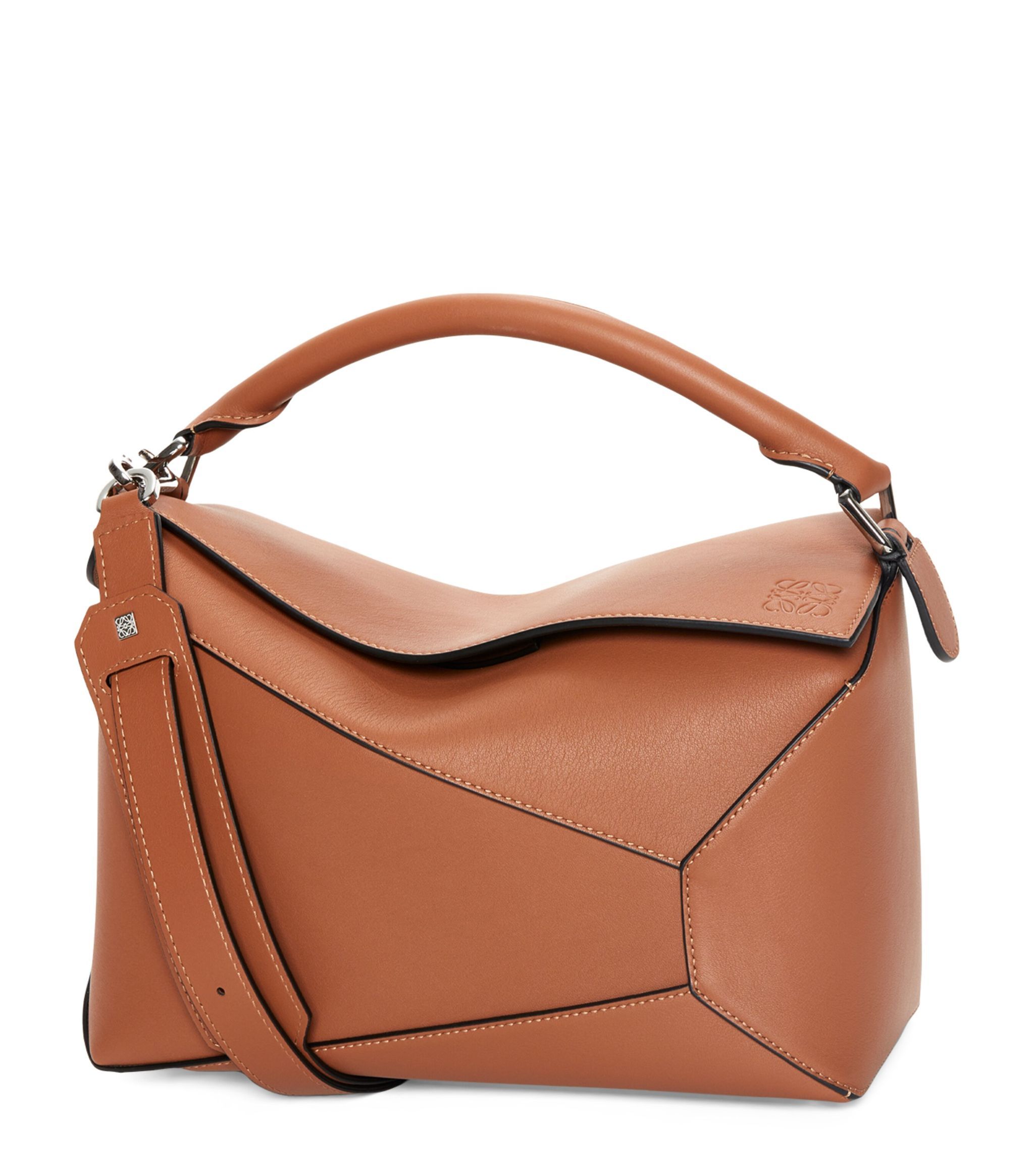Leather Puzzle Edge Top-Handle Bag | Harrods