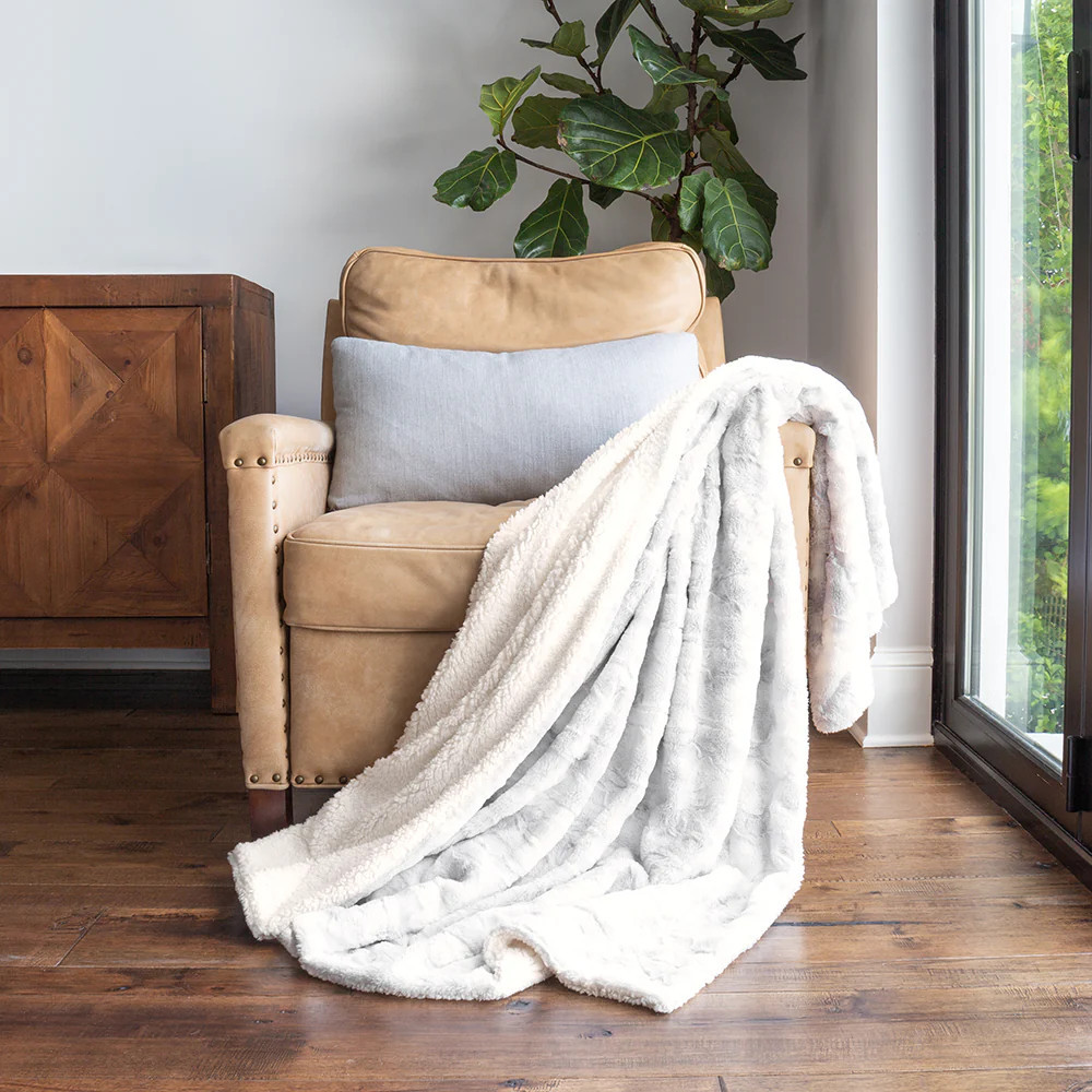 Faux Fur Tie Dye Throw Blanket | Linens and Hutch