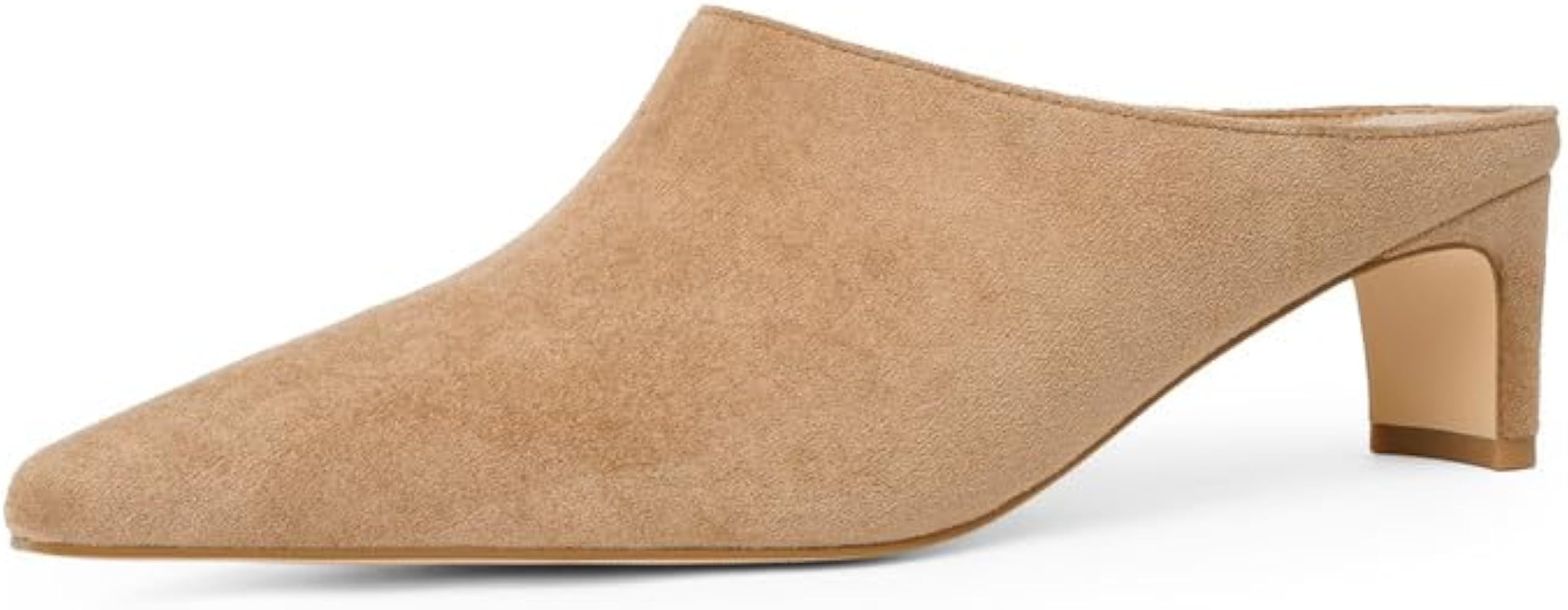 Women's Mule Heels Square Toe Low Chunky Blade Heel Slide on Backless Pumps | Amazon (US)