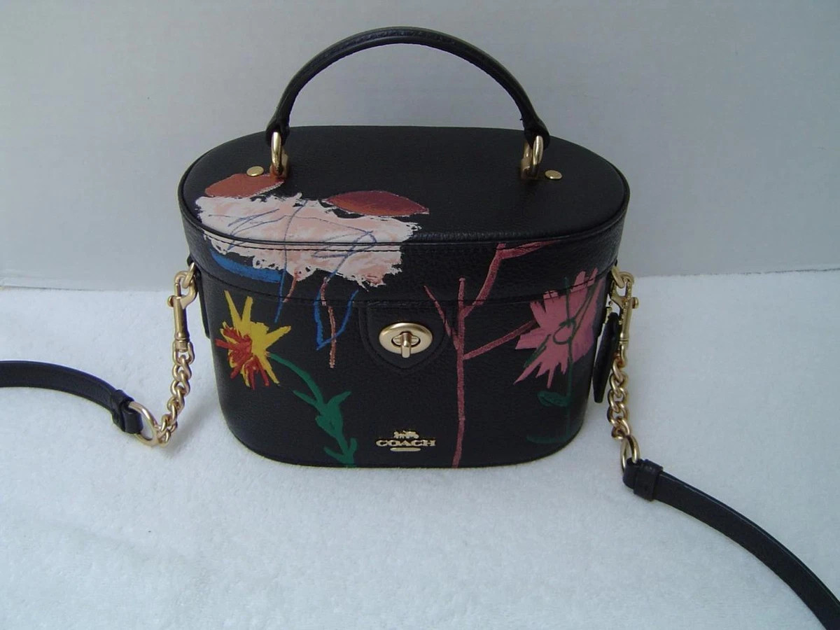 AUTHENTIC COACH JEAN MICHAEL BASQUIAT BLACK LEATHER TRAIL BAG  #C5656  EUC  | eBay | eBay US