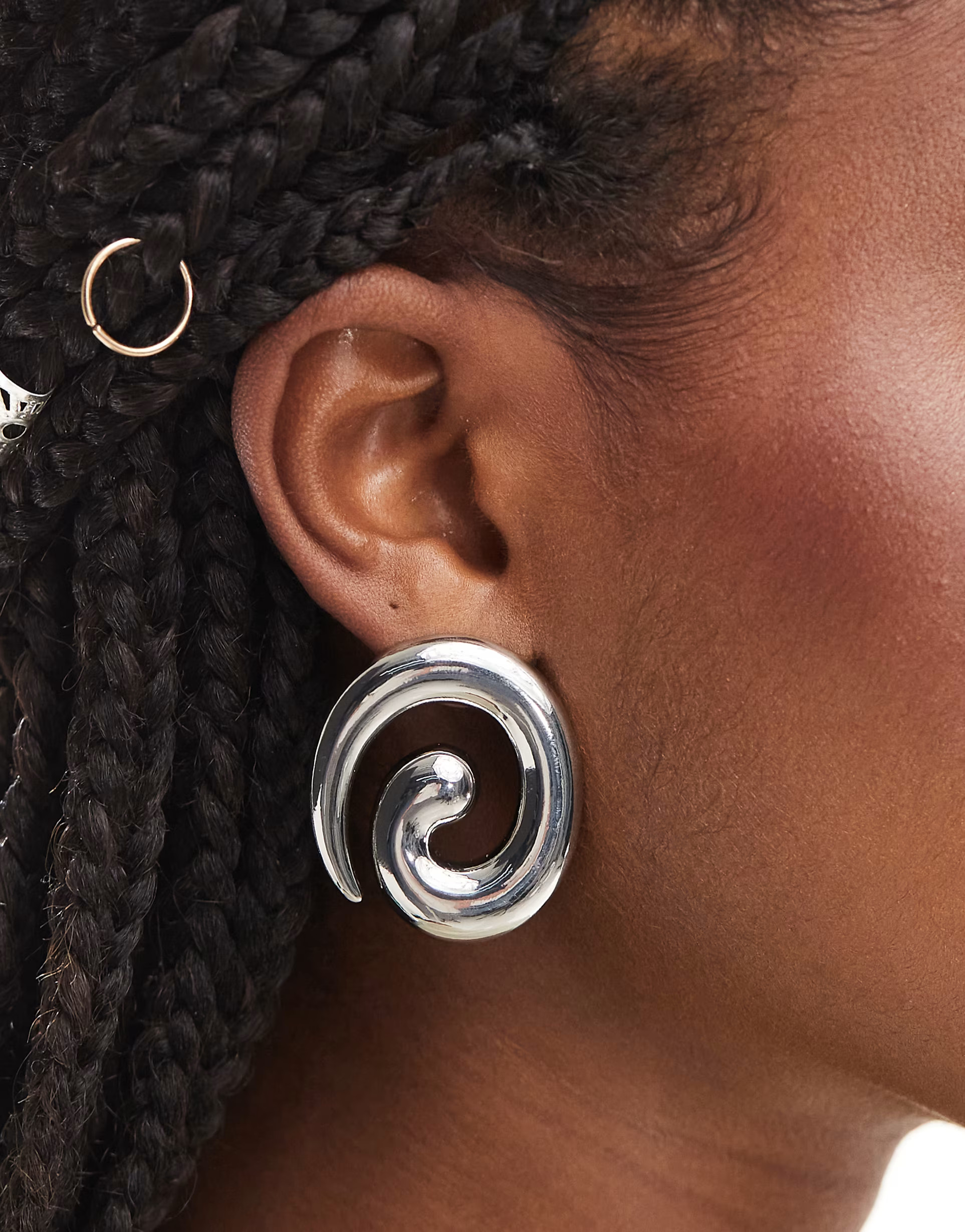 Mango swirl metal earrings in silver | ASOS | ASOS (Global)