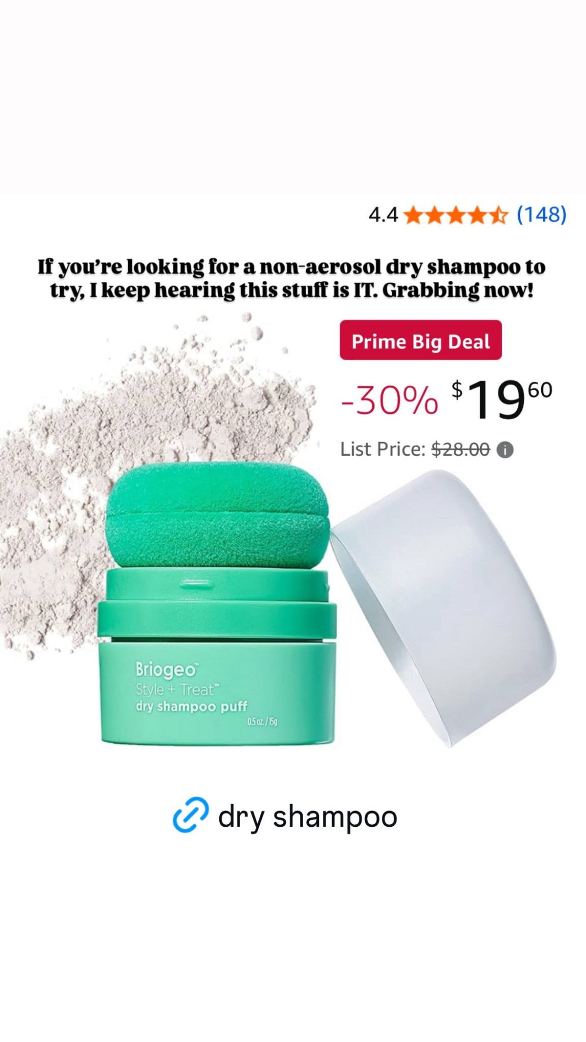 Non-aerosol dry shampoo that’s getting a lot of buzz! Giving it a try! A tinted version available, too! On sale for prime day! 

#LTKBeauty #LTKSaleAlert #LTKFindsUnder50