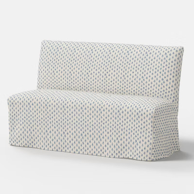 Replacement Slipcover Only for 57" Jean Dining Banquette Bagru Block Blue - Threshold™ | Target