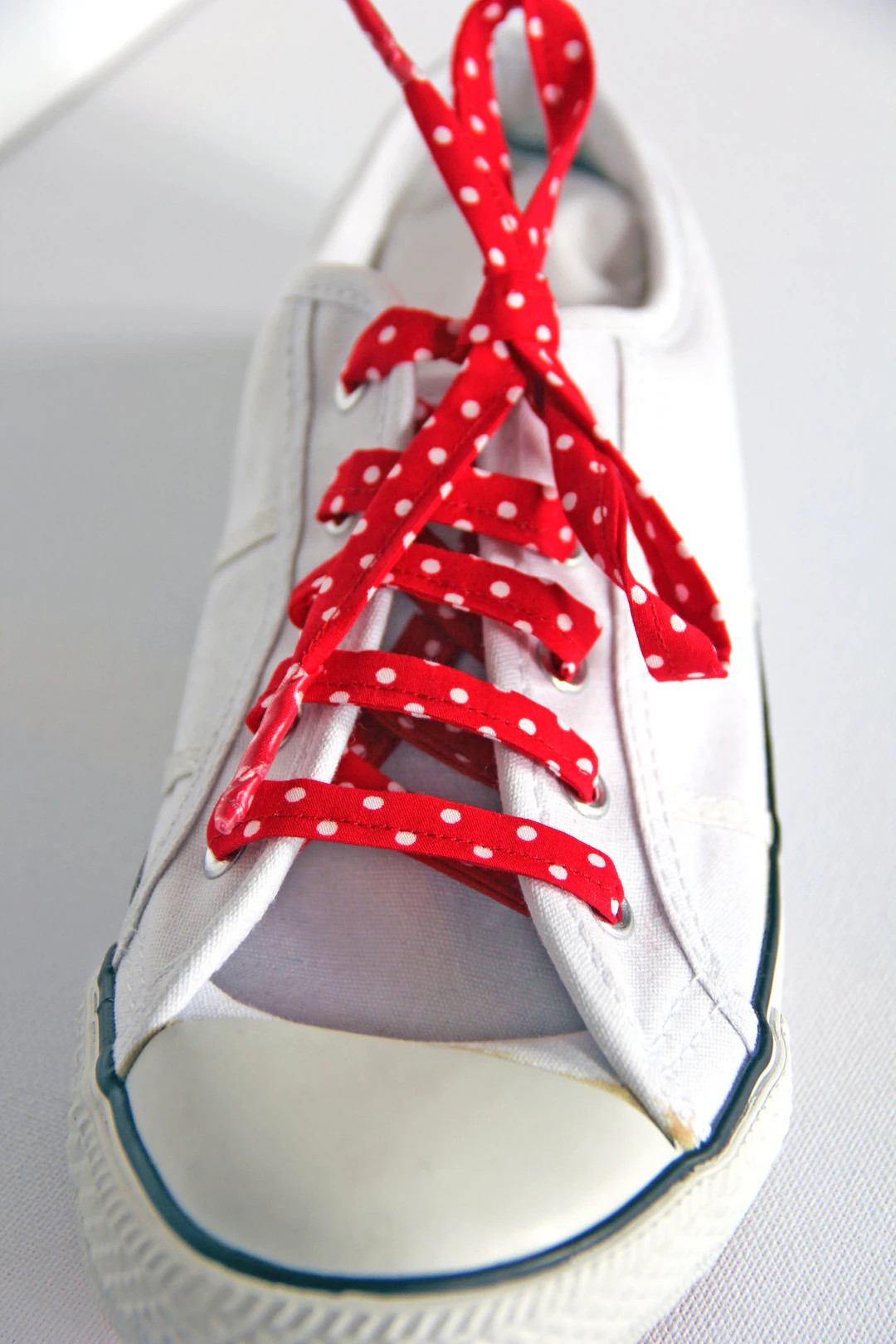 Red Polka Dot Cotton Shoelaces, Canvas Shoes, 50s look, Sneakers, Steampunk, Different Colours av... | Etsy (US)