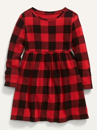 Fit & Flare Long-Sleeve Thermal Dress for Toddler Girls | Old Navy (US)