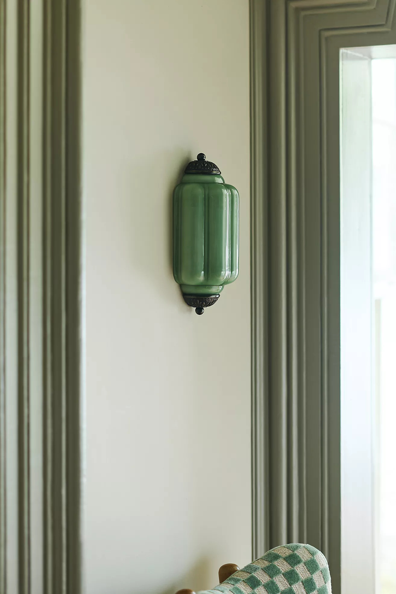 The Eloise Scallop Milk Glass Flush Sconce Wall Light | Anthropologie (US)