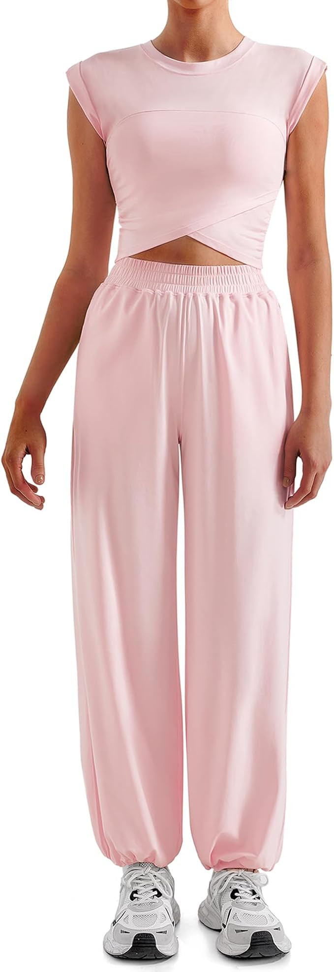 SUUKSESS Women 2 Piece Matching Lounge Workout Sets Outfits Sleeveless Cropped Tops Summer High W... | Amazon (US)