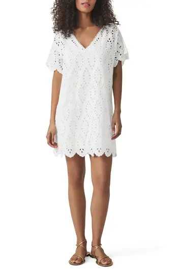 Splendid Cotton Eyelet Minidress in White at Nordstrom Rack, Size Medium | Nordstrom Rack