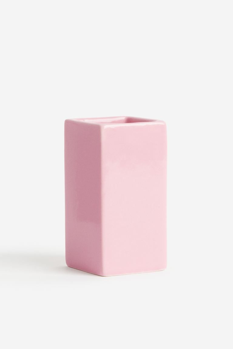 Stoneware Toothbrush Mug - Light pink - Home All | H&M US | H&M (US + CA)