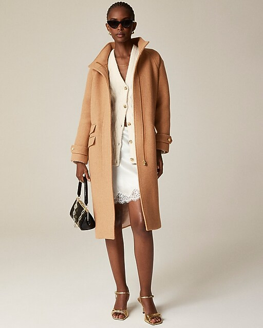 Long Toscana coat in Italian stadium-cloth wool blend | J. Crew US