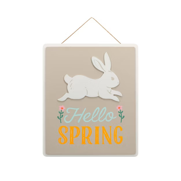 "Hello Spring" Easter Bunny Porch Wood Sign - Spritz™ | Target