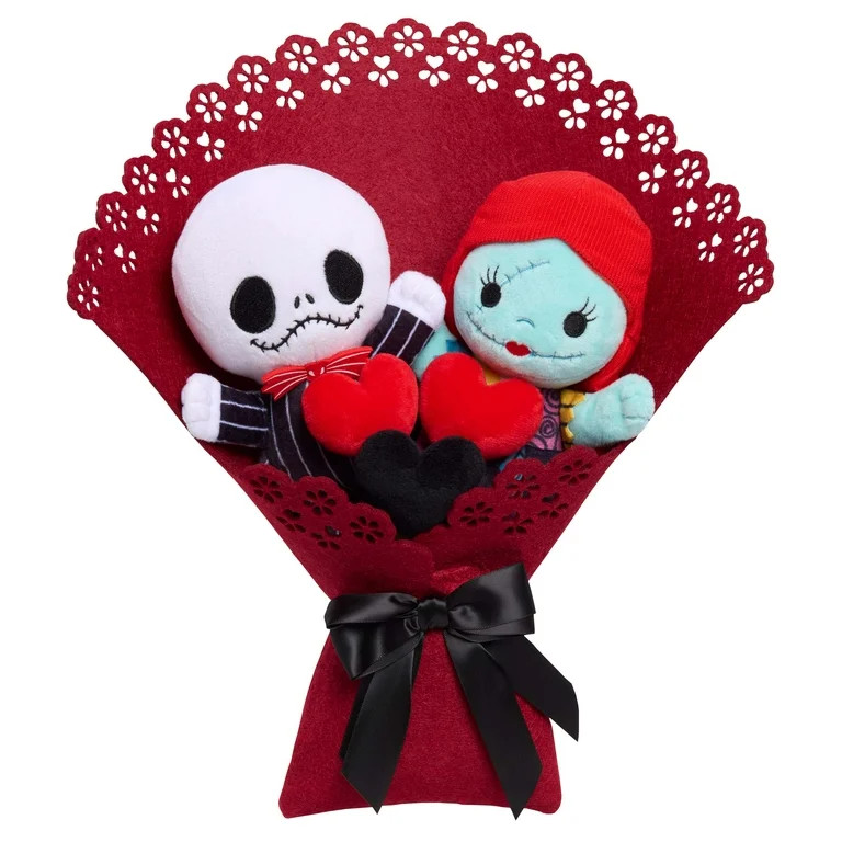 Disney Tim Burton's The Nightmare Before Christmas Valentine 13.5-inch Medium Plush Bouquet - Wal... | Walmart (US)