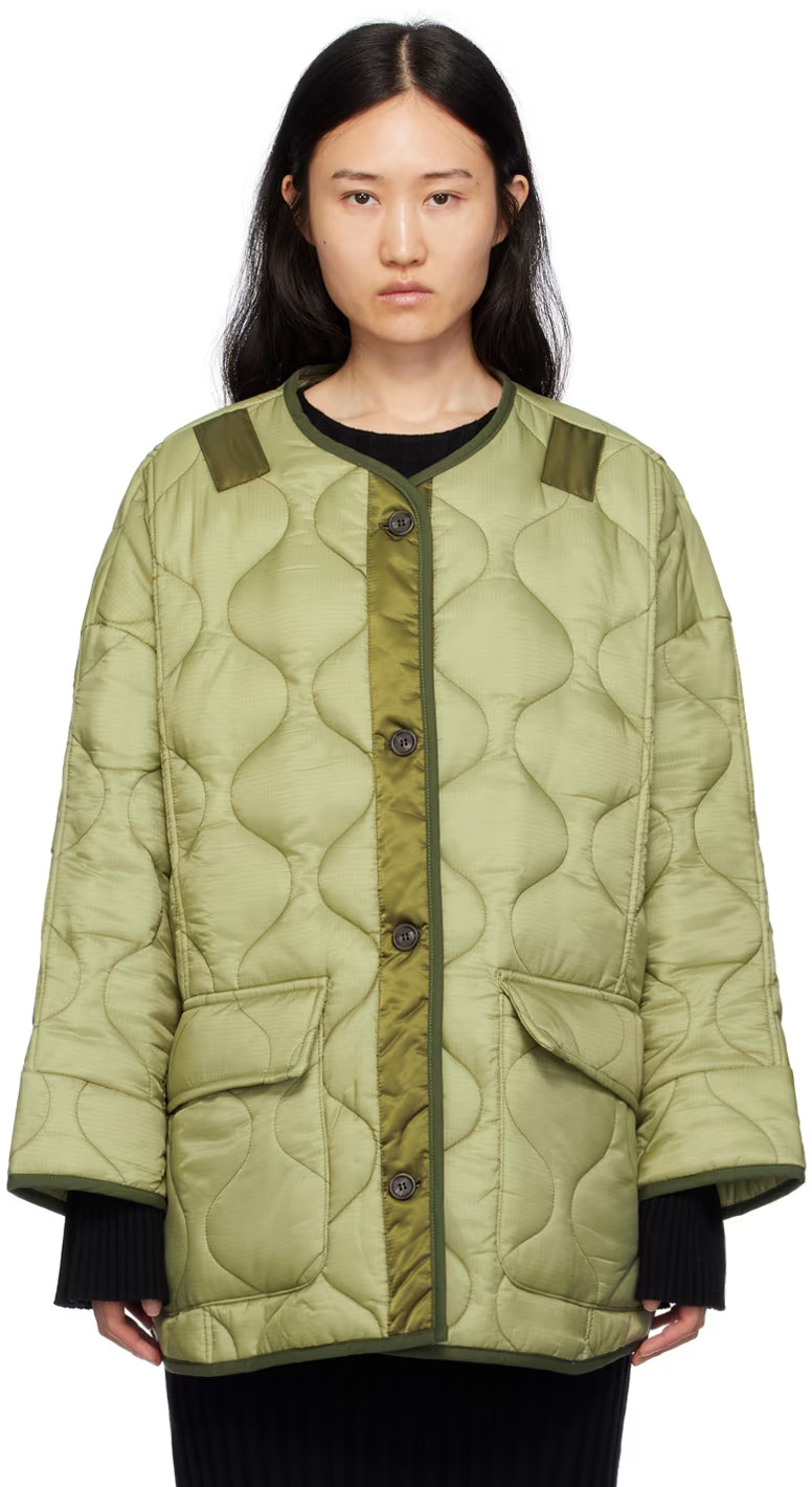 The Frankie Shop - Khaki Teddy Puffer Jacket | SSENSE