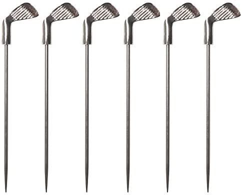 Cork Pops Stainless Steel 6 Inch Golf Club Cocktail Pick Set of 6 | Amazon (US)