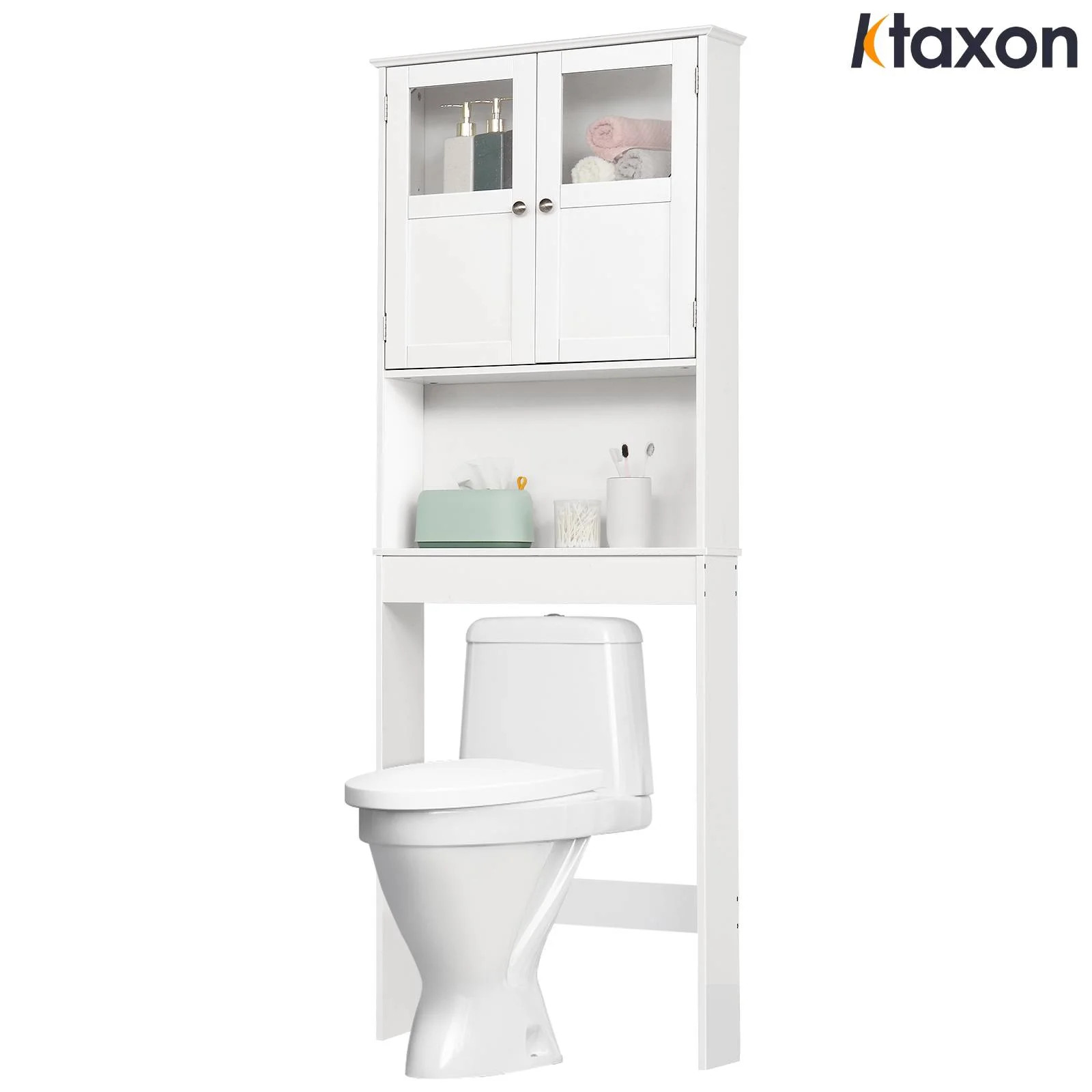 Ktaxon Over the Toilet Bathroom Storage Cabinet Space Saver with 2 Doors and 3 Storage Shelves, W... | Walmart (US)