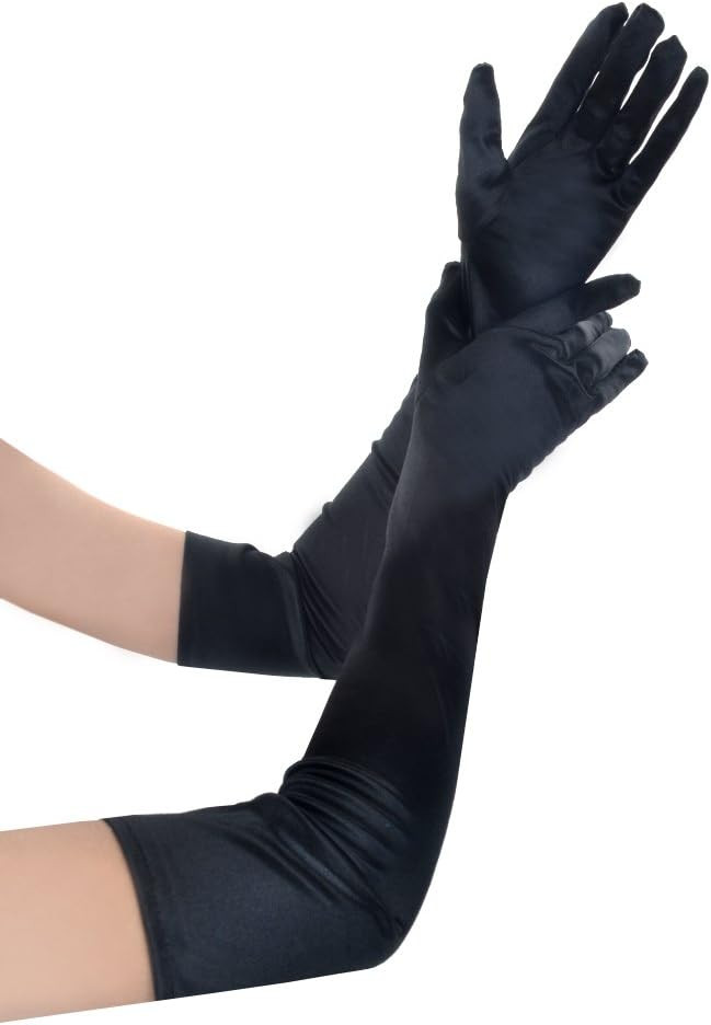 JISEN Women 20s Satin Velvet Lace gloves Formal Bridal Banquet Party Wedding Opera Colorful Mitte... | Amazon (UK)