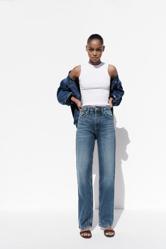 HIGH-WAISTED TRF MOM FIT JEANS | Zara US