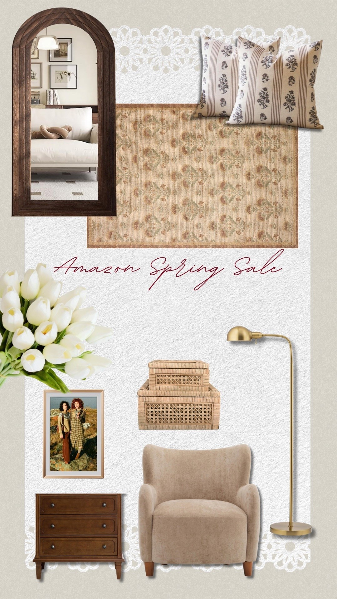 Elevate your space with my top pics from Amazon spring sale! Accent chair, nightstand, floor lamp, faux flowers, wood arched mirror, throw pillow pillows, rug, home decor, picture frame, 

#LTKSaleAlert #LTKmomlife #LTKHome