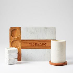 Wood and Marble Hostess Gift Set | Mark and Graham