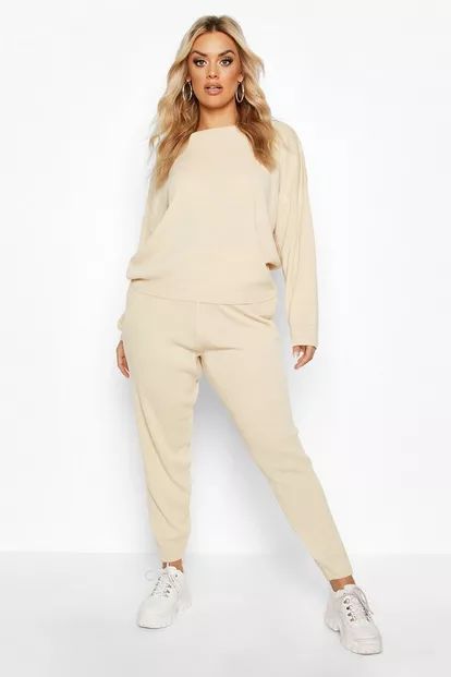 Plus Knitted Sweater & Jogger Set | Boohoo.com (US & CA)