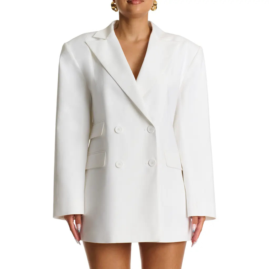 Naked Wardrobe Oversize Long Sleeve Blazer in White at Nordstrom Rack, Size Small | Nordstrom Rack