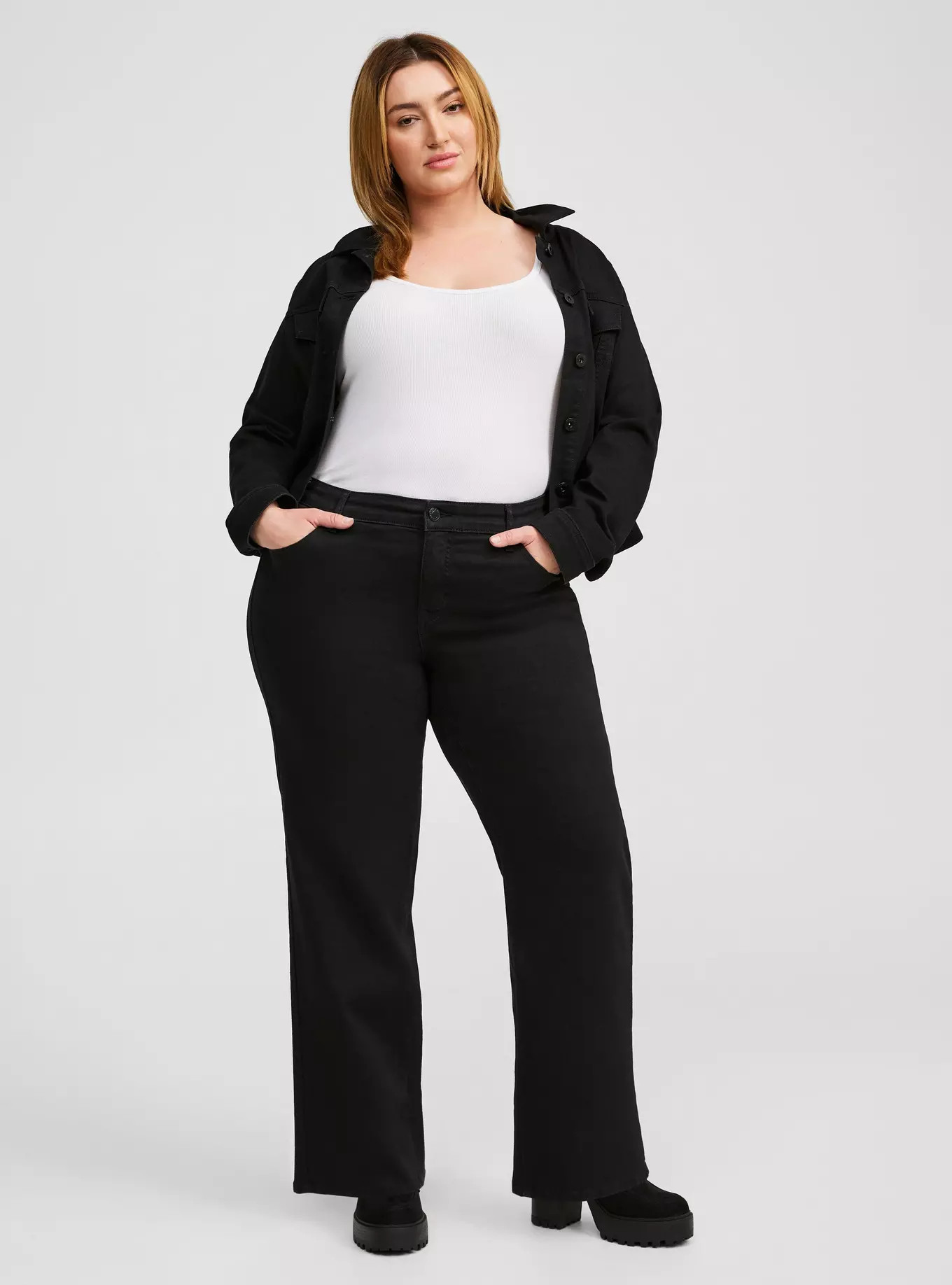 Perfect Wide Leg Vintage Stretch Mid-Rise Jean | Torrid (US & Canada)