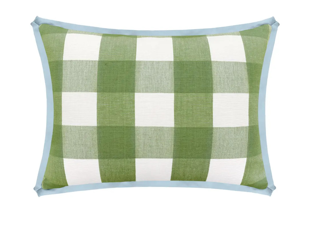 The Mini : Charleston Check // Clover | Flange Pillow | Printed | Buffalo Check Green Throw Pillo... | Etsy (US)
