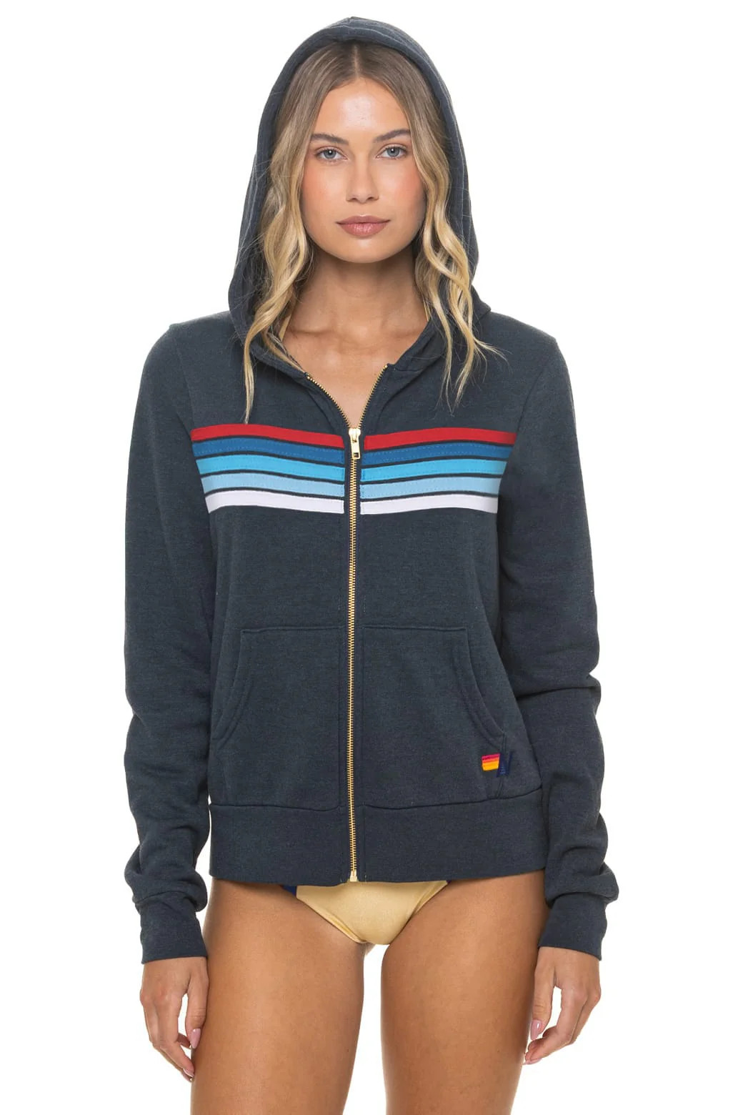 5 Stripe America Zip Hoodie \u2013 Charcoal | Aviator Nation | Aviator Nation