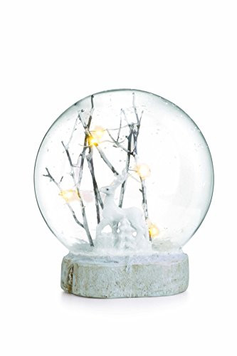 Deer Birch Branch LED Light Up 6 x 6 Inch Resin Christmas Water Snow Globe | Amazon (US)