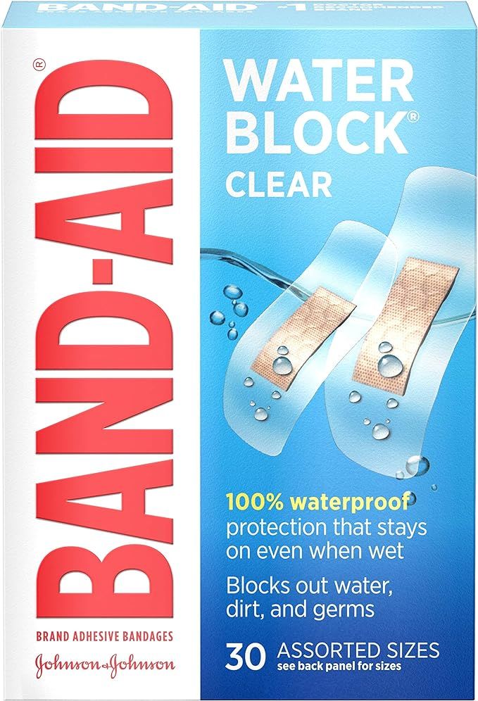 Band-Aid Brand Water Block Clear Waterproof Sterile Adhesive Bandages for First-Aid Wound Care of... | Amazon (US)