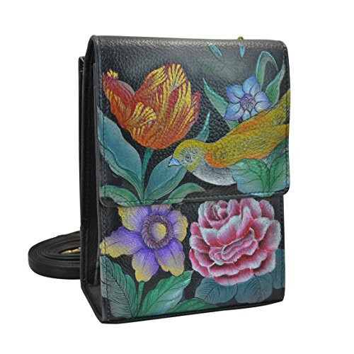 Anuschka womens Anuschka Hand Painted Women's Genuine Leather Organizer - Vintage Bouqu Triple Compartment Accordion Style Sling Crossbody, Vintage Bouquet, One Size US | Amazon (US)