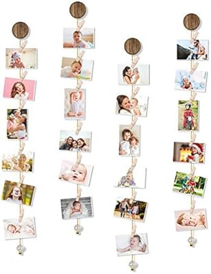 Olakee Hanging Photo Display Picture Frame Collage Picture Display Organizer with 30 Wood Clips f... | Amazon (US)
