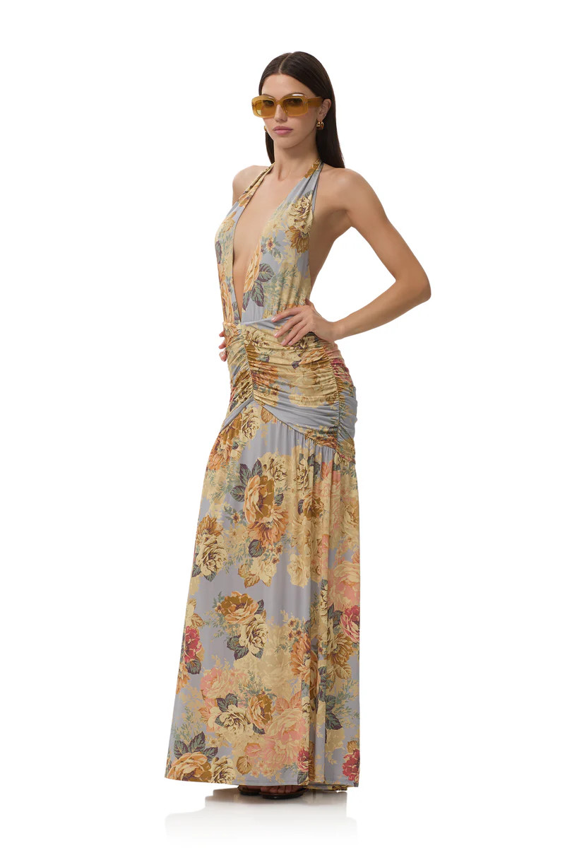 Cadiz Dress - Slate Bloom | ShopAFRM
