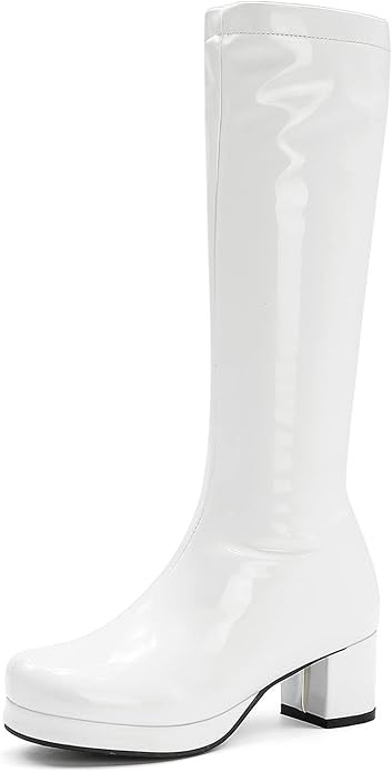 MeiLuSi Womens Knee High Boots Gogo Boots Fashion Side Zipper Glitter Winter Boots | Amazon (US)
