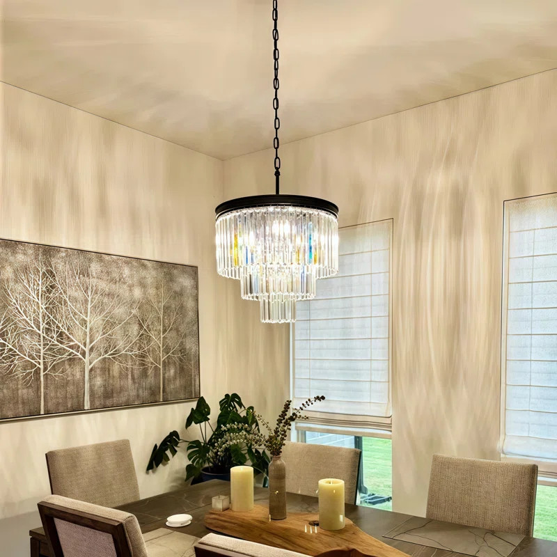 Hallum 7 - Light Unique Tiered Chandelier with Crystal Accents | Wayfair North America