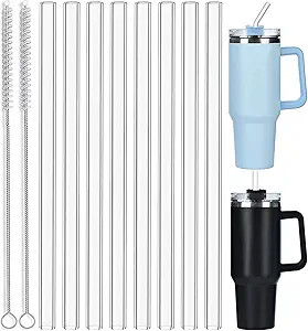 ALINK 8 Pack Replacement Glass Straws for Stanley 40 oz 30 oz Tumbler, 12 in Long Reusable Clear ... | Amazon (US)
