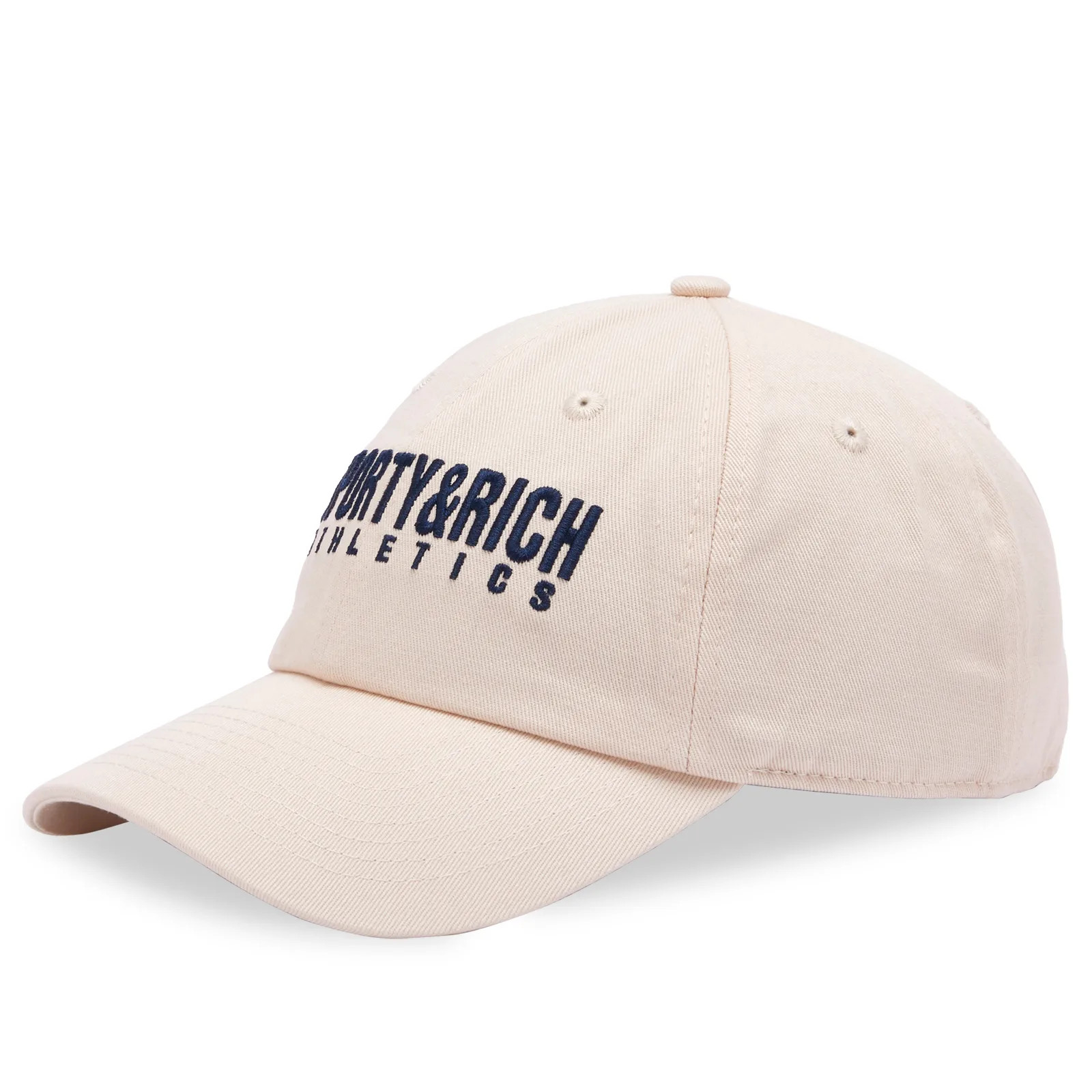 Sporty & Rich Team Logo Embroidered Cap Cream/Navy | END. Clothing