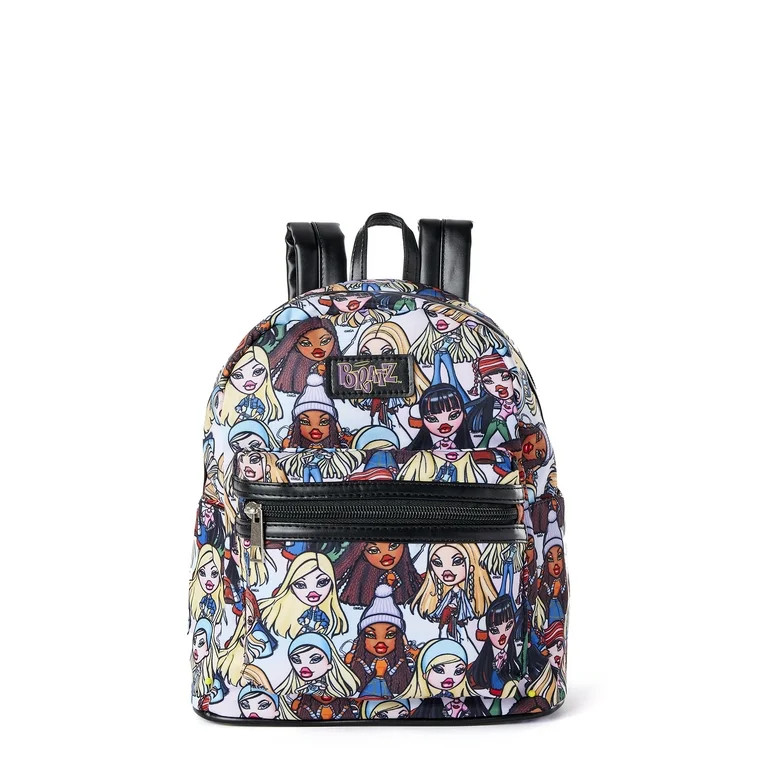 Bratz Women's All Over Print Nylon Mini Backpack, Black Multi-Color - Walmart.com | Walmart (US)